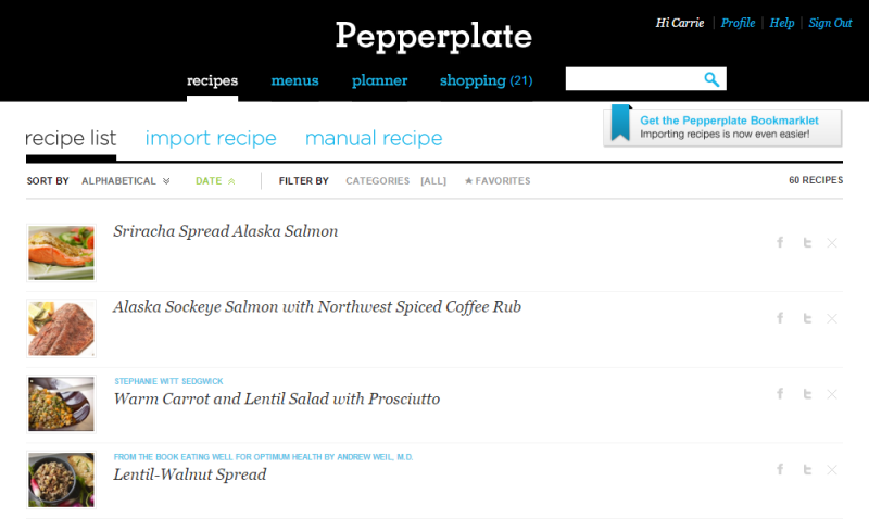 Pepperplate Recipes