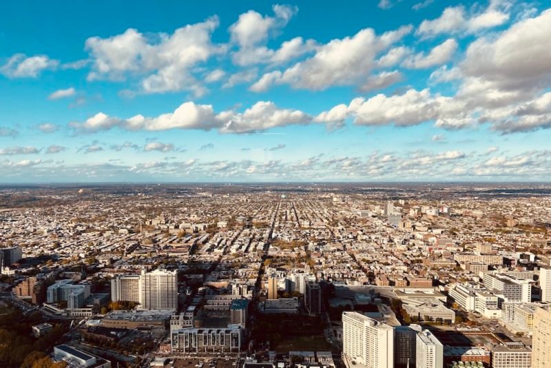 Photo of view from the 59th floor of the Four Seasons in Philadelphia